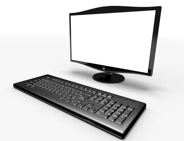Tastatură și monitor — Fotografie, imagine de stoc