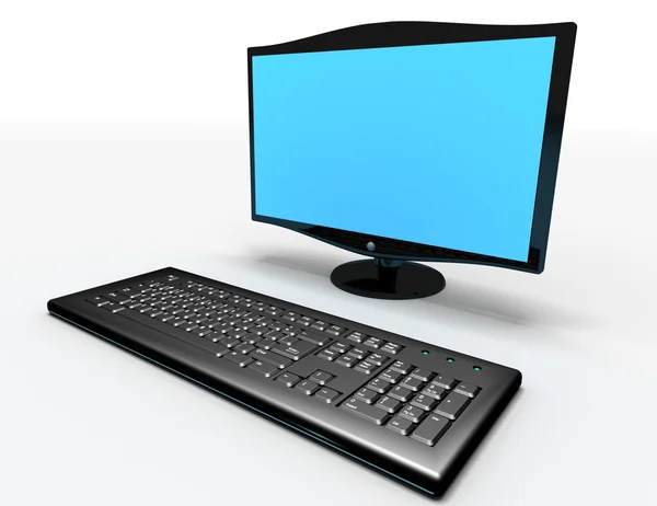 Keyboard and monitor — Stock Photo, Image