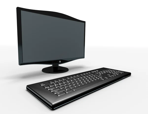 Tastatură și monitor — Fotografie, imagine de stoc