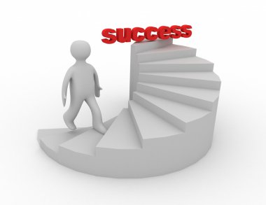 merdiven başarı 3D adam