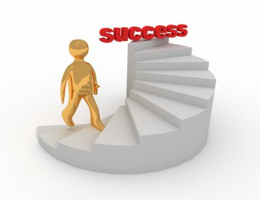 merdiven başarı 3D adam