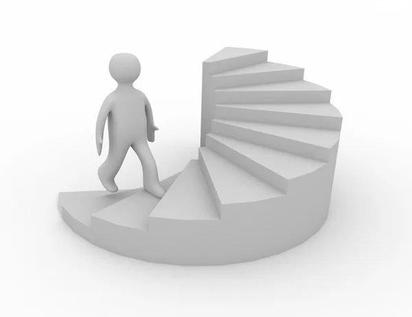 3d hombre en escaleras éxito —  Fotos de Stock