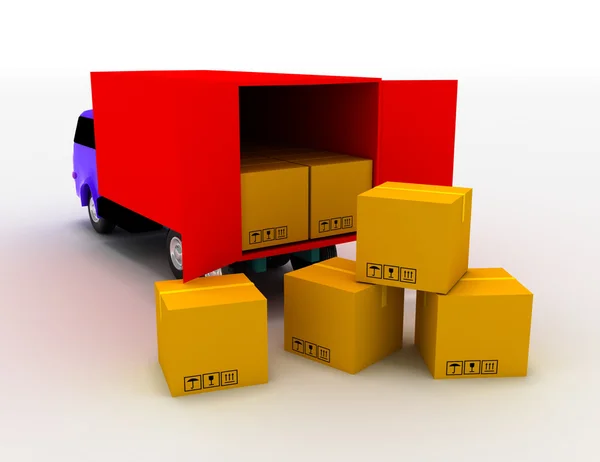 Truck with boxes — Stock Photo, Image