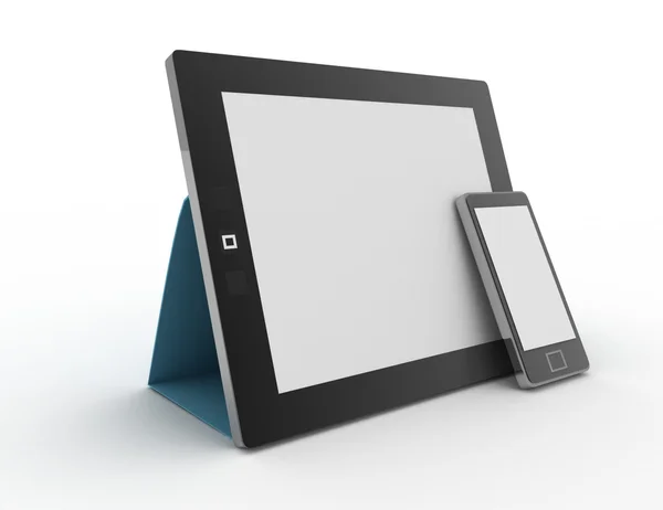 Czarny streszczenie tabletka komputera (pc) na białym tle — Zdjęcie stockowe