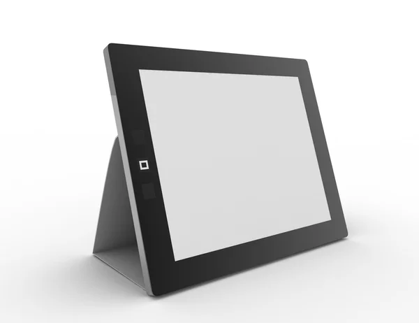 Beyaz arka planda siyah soyut tablet bilgisayar (pc)
