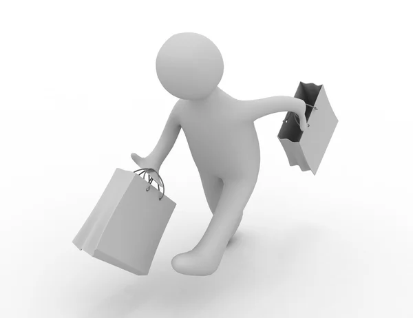 Homem com conceito de saco de compras — Fotografia de Stock