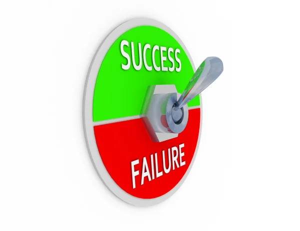 Metal toggle switch with success and failure — Stock Photo, Image