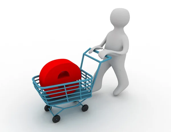 Customer with cart — Stock Photo, Image