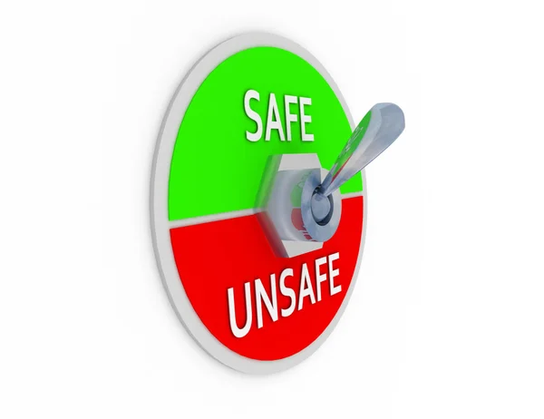 3d safe unsafe switcher — Stock fotografie