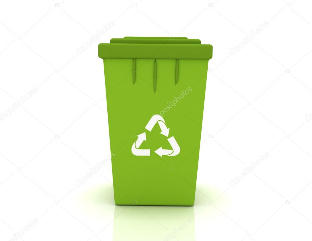 Recycle bin with recycle sign