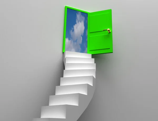 Concepto de puerta y escaleras —  Fotos de Stock