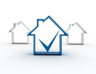 onay işareti simgesiyle evi