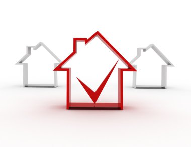 onay işareti simgesiyle evi