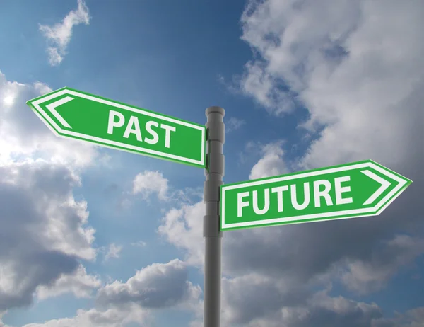 Road sign concept with words past and future — Stock Photo, Image