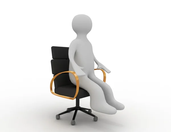 3d homme assis sur une chaise d'affaires — Photo