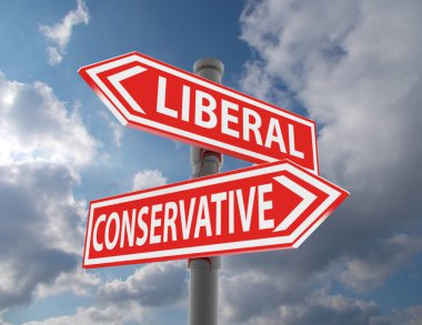 iki yol işaretleri - liberal muhafazakar seçim