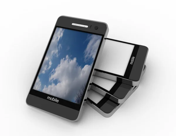 Сучасні мобільні телефони з сенсорним екраном — стокове фото