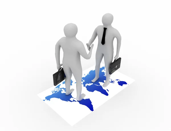 3D-man handshake.business concept — Stockfoto
