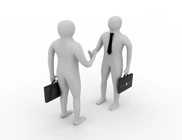 3d hombre handshake.business concepto — Foto de Stock