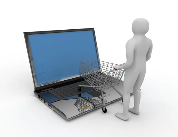 3D-Online-Shopping-Konzept — Stockfoto