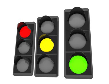 3D trafik ışığı. illüstrasyon