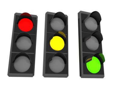 3D trafik ışığı. illüstrasyon