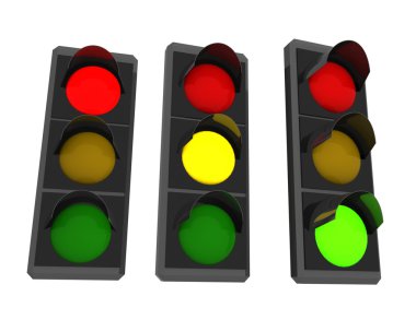 3D trafik ışığı. illüstrasyon