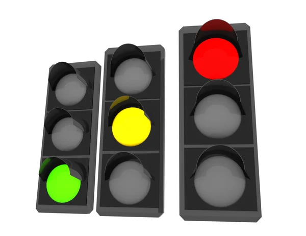 3D semafor. ilustrace — Stock fotografie