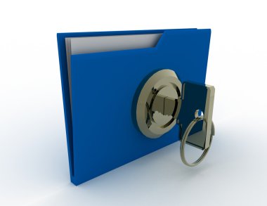 anahtar ve klasör. veri Guvenlik konsepti