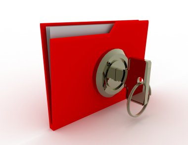 anahtar ve klasör. veri Guvenlik konsepti