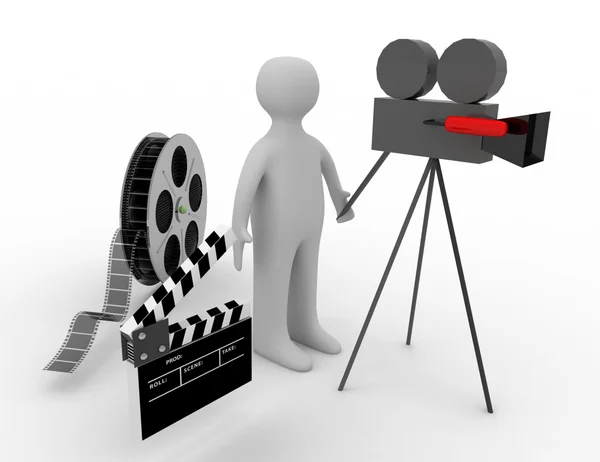 3d. conceito de cinema sobre fundo branco — Fotografia de Stock