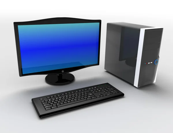 3d desktop pc concept — Stock Photo, Image