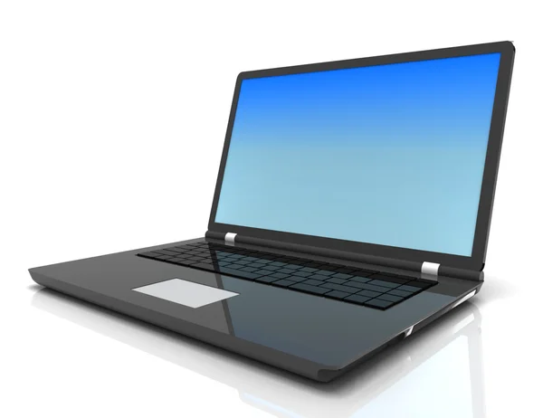 3D na białym tle nowoczesny laptop — Zdjęcie stockowe