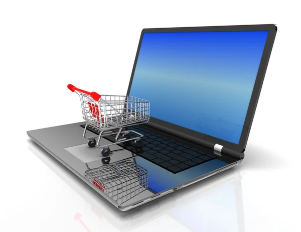 Online vásárlás 3d koncepció — Stock Fotó