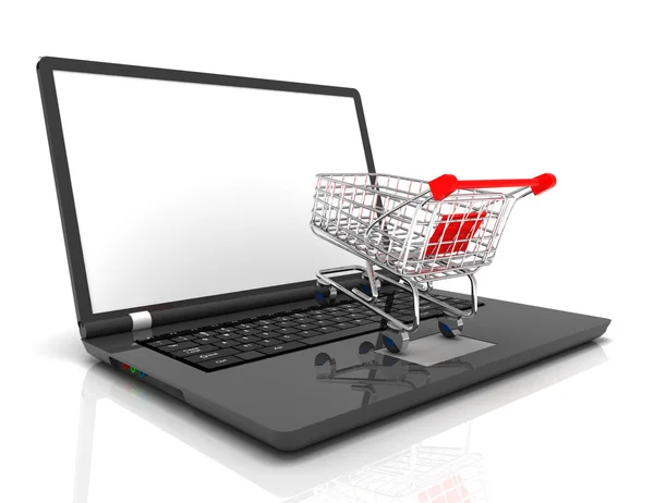 Online vásárlás 3d koncepció — Stock Fotó
