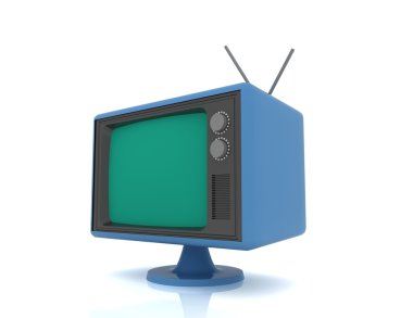 Retro vintage beyaz arka plan üzerinde tv.