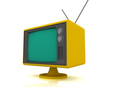 Retro vintage beyaz arka plan üzerinde tv.