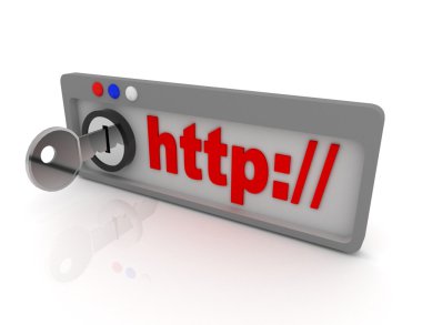 3D konsept korunan internet tarayıcısı