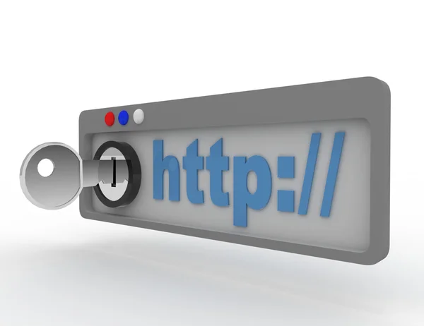 3D-Konzept des geschützten Internet-Browsers — Stockfoto