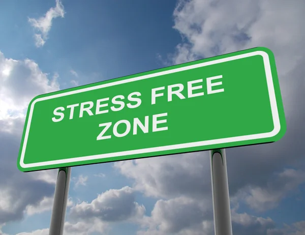 Road sign stress free zone — Stock Photo, Image