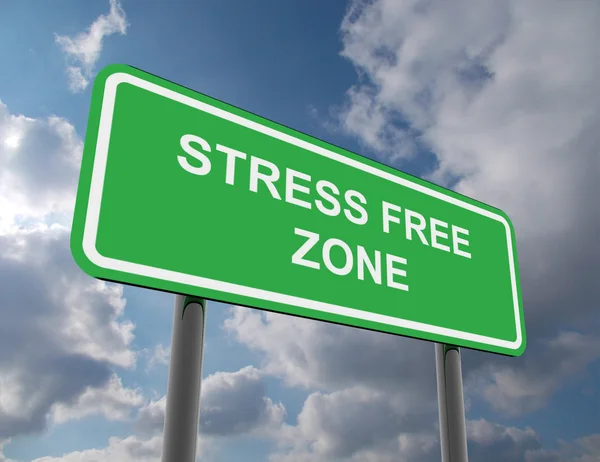 Road sign stress free zone — Stock Photo, Image