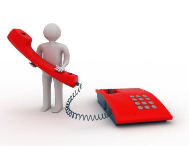 telefon olan adam. 3D kavramı