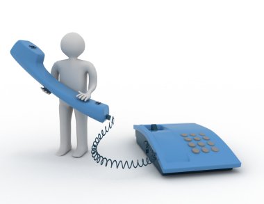 telefon olan adam. 3D kavramı