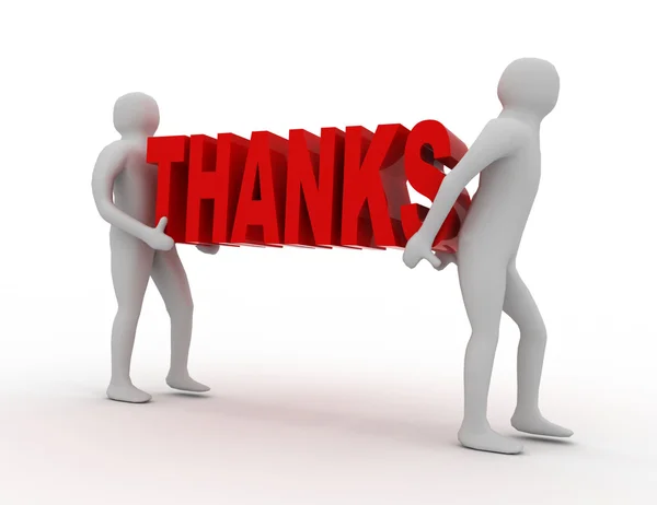 3D ludzie mają słowo Dziękujemy — Zdjęcie stockowe