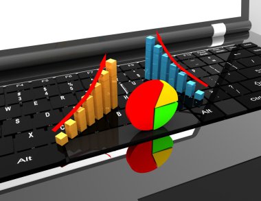 laptop ve grafik. iş kavramı