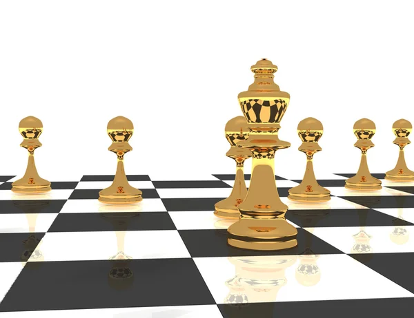 3D σκάκι ηγέτης έννοια — Φωτογραφία Αρχείου