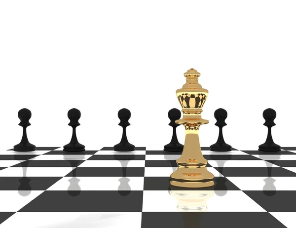 3D σκάκι ηγέτης έννοια — Φωτογραφία Αρχείου