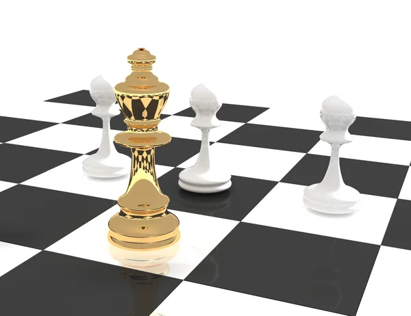 3d 国际象棋领导理念 — 图库照片