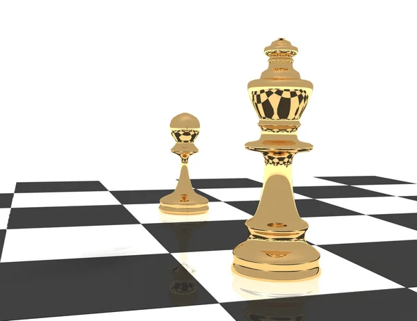 3D sakk leader koncepció — Stock Fotó