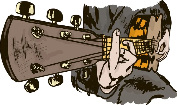 Гитарный струнный инструмент — стоковый вектор